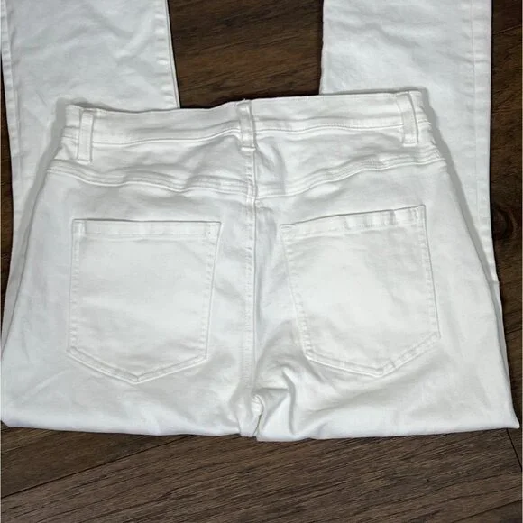 CABI Button Fly Straight Jeans White Sz 6 #6284 NWOT - Picture 5 of 7